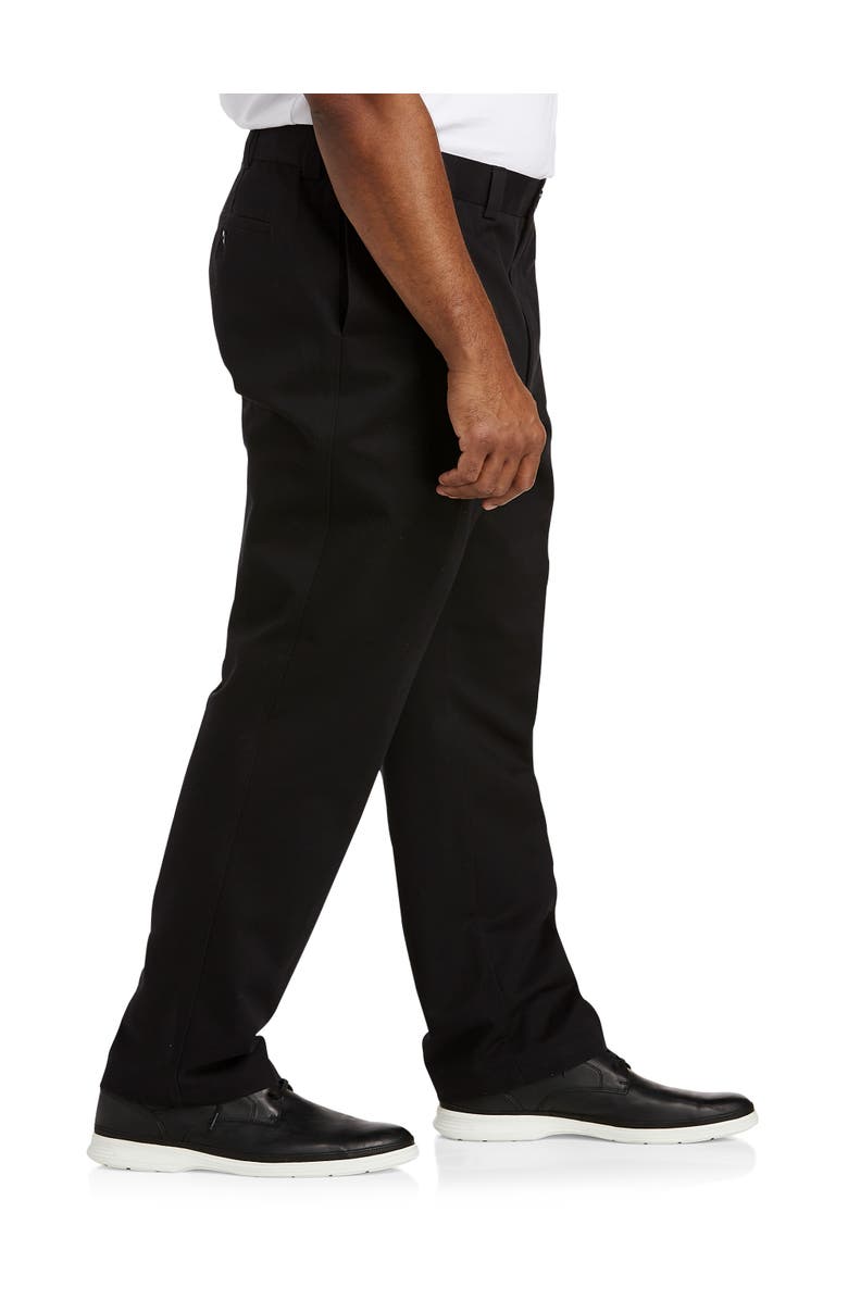 B+T Essentials Big & Tall Flat-Front Twill Pants, Alternate, color, Black