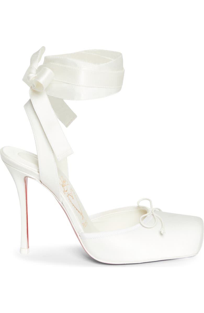 Christian Louboutin Cassia Lace-Up Slingback Pump, Alternate, color, Ivory/ Snow