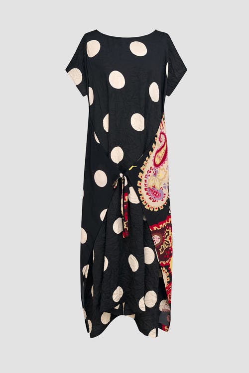 ALEMBIKA ALEMBIKA POLKA DOTS MIXED PRINT WRAP DRESS