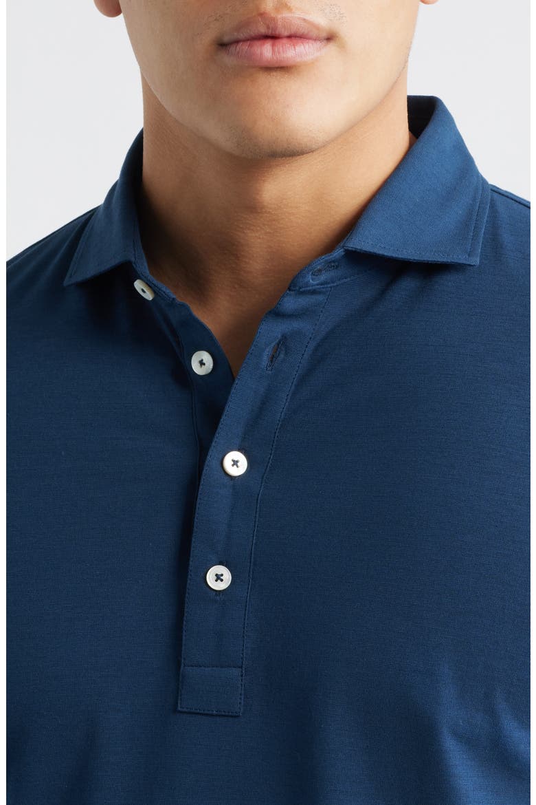 Crown Crafted Cool Long Sleeve Polo, Alternate, color, NAVY