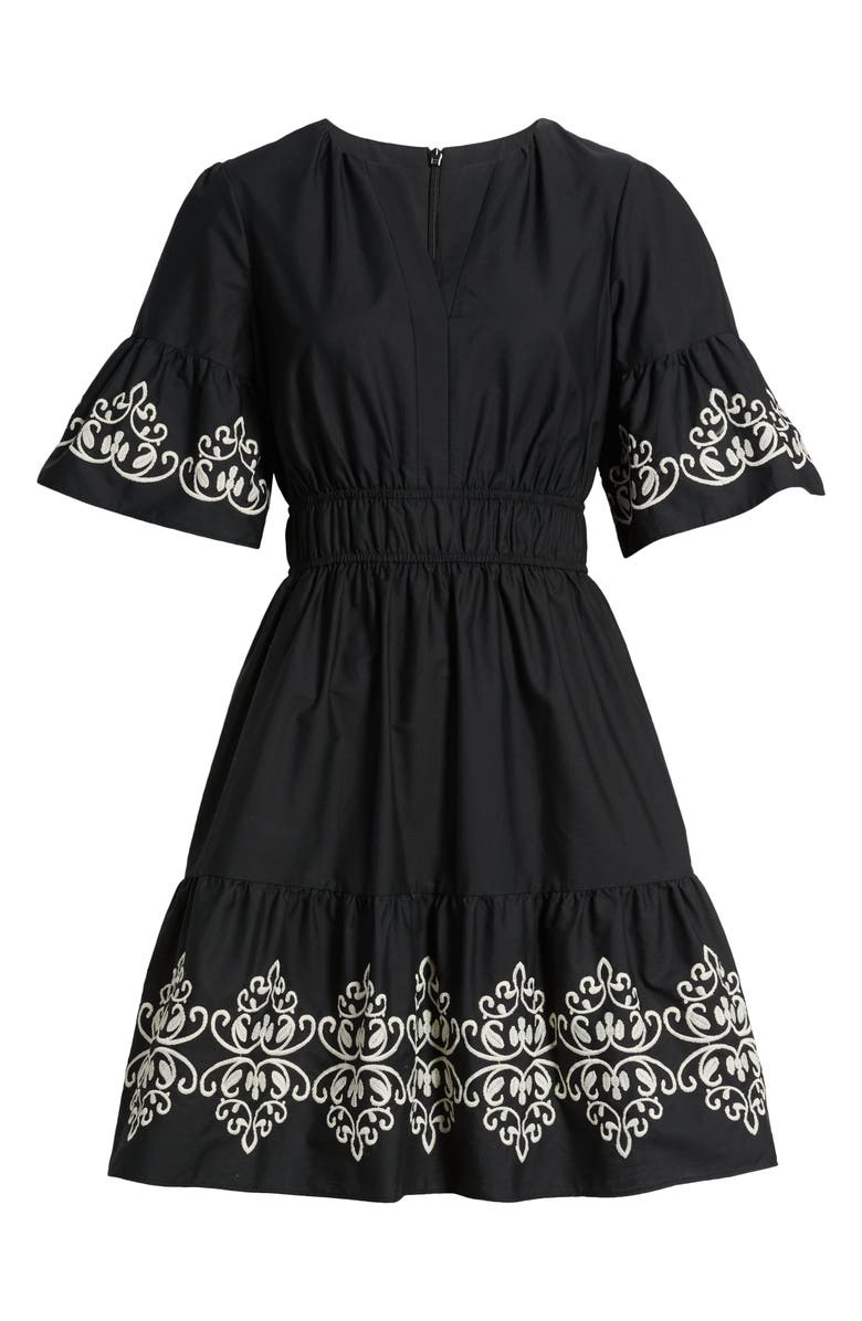 Vince Camuto Ruffle Cotton Dress, Main, color, Black