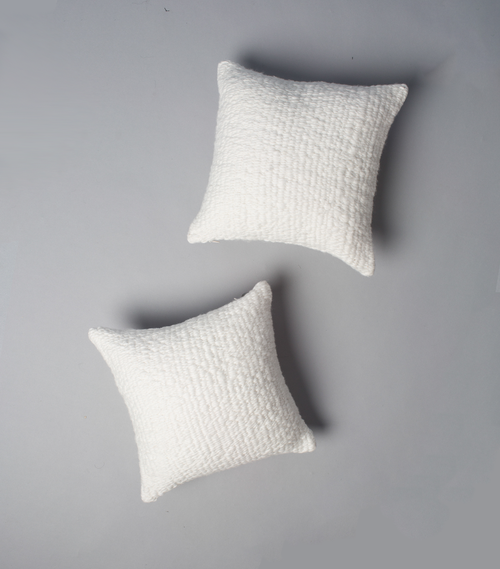 Shop Voz Chunky Flamme Pillow Small In Ivory