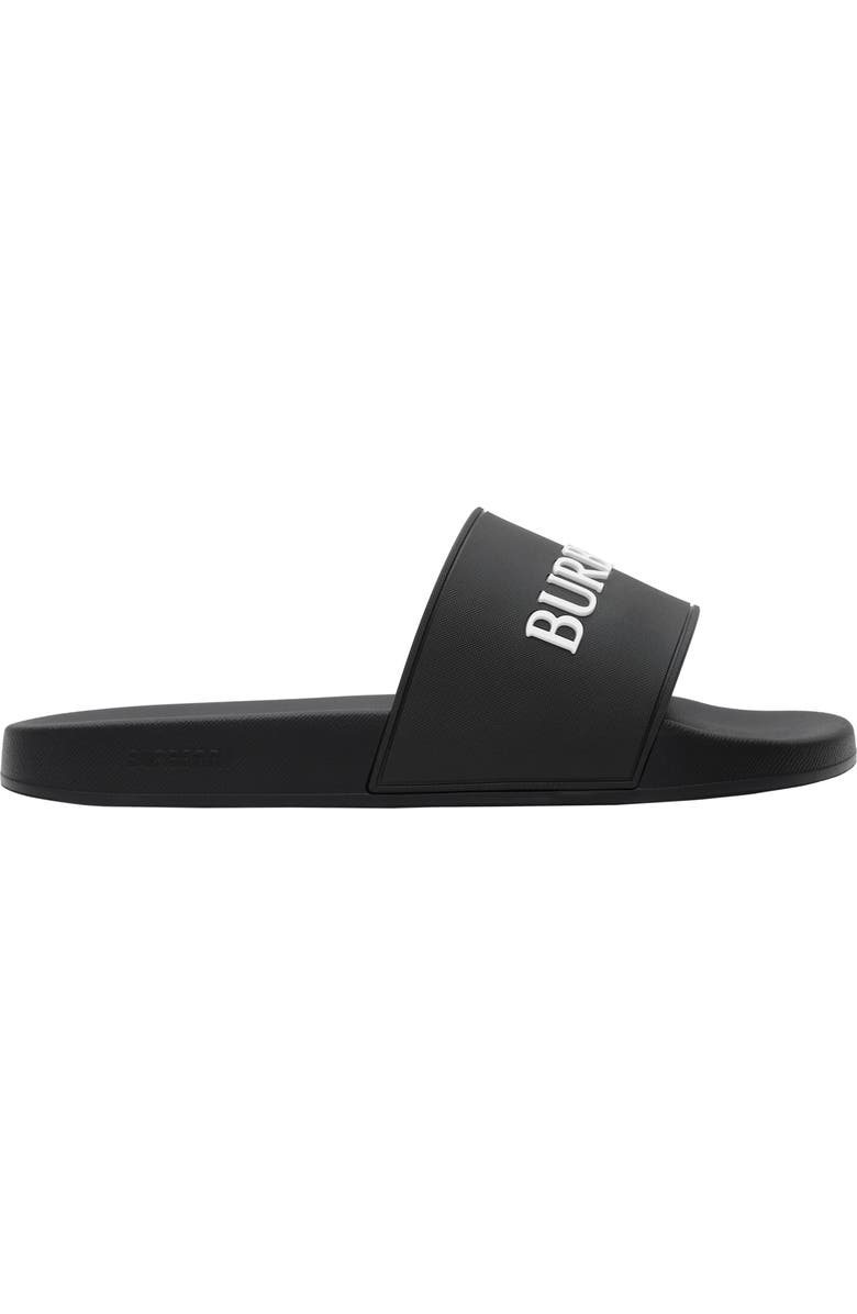 Burberry Logo Slides, Main, color, Black/White