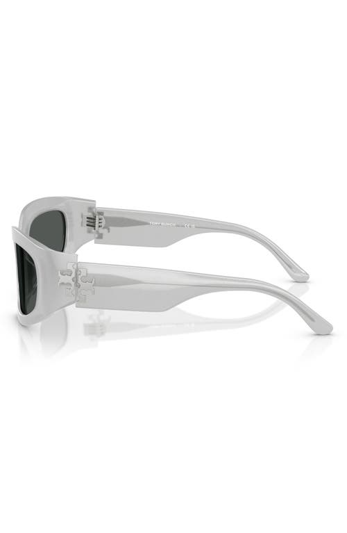 Tory Burch 57mm Irregular Sunglasses In Dark Grey
