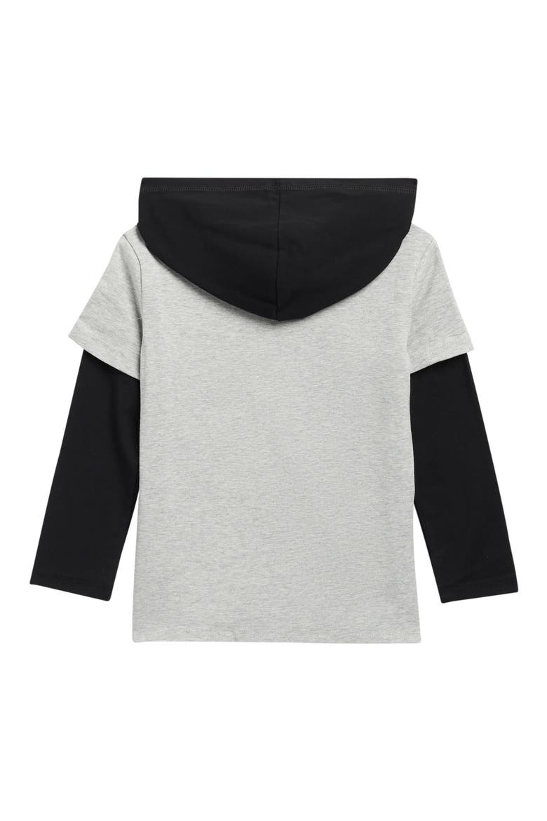 Kids' Halloween Graphic Hooded Long Sleeve T-Shirt, Alternate, color, GREY PUMPKIN