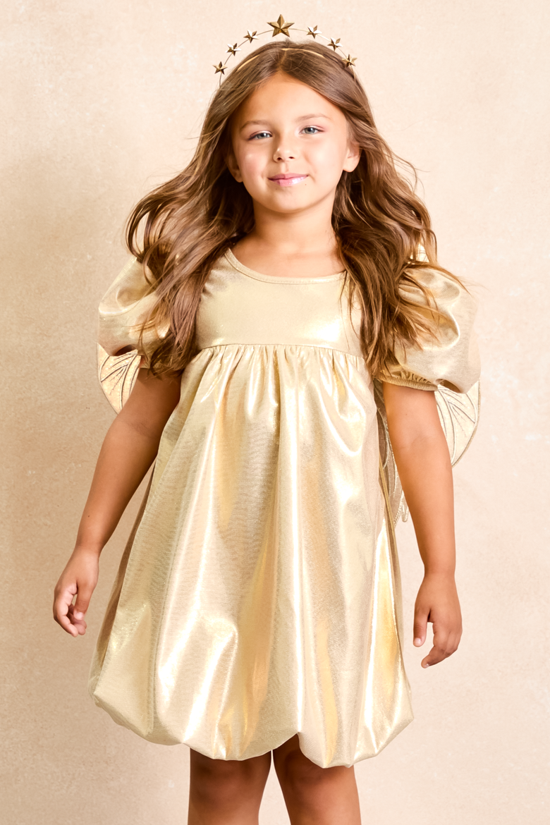 Angel Dress for Girls, Alternate, color, Metallic Gold