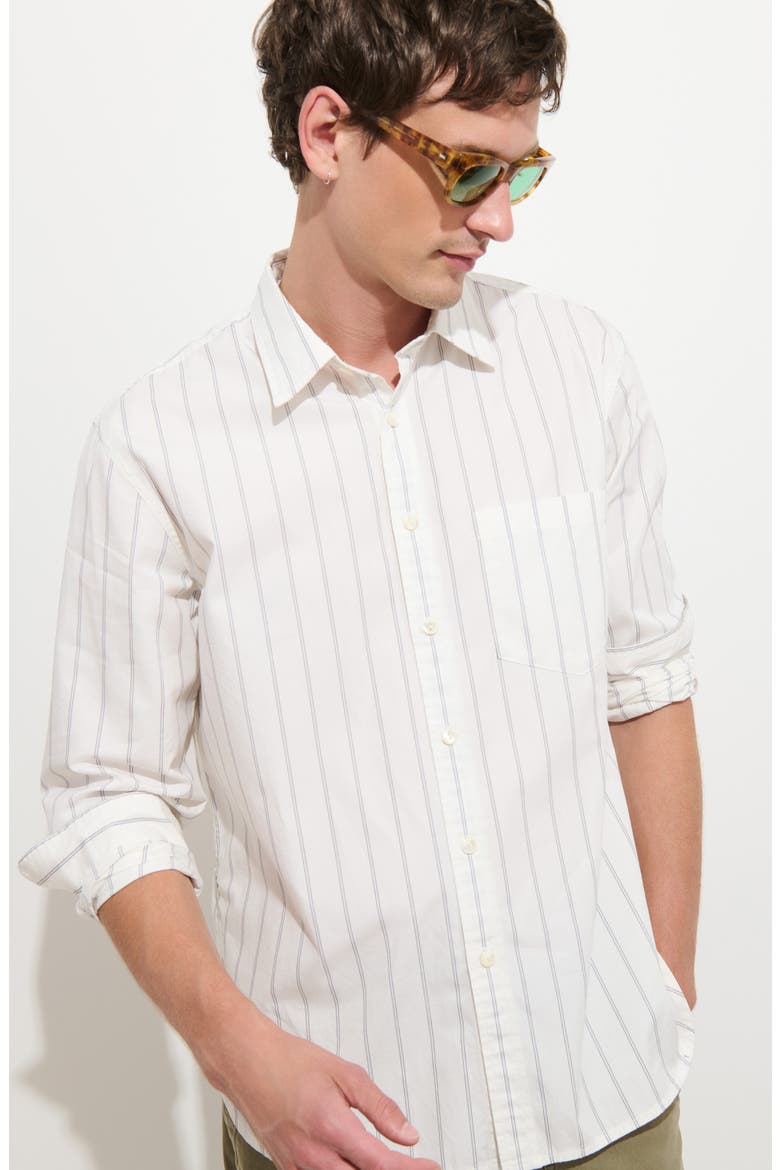 Easy Striped Cotton Shirt, Alternate, color, IVORY STRIPE