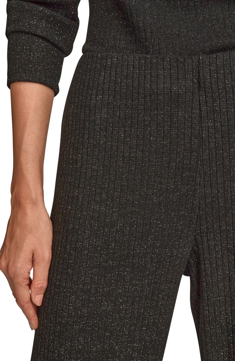 Donna Karan New York Wide Leg Rib Sweater Pants, Alternate, color, Black