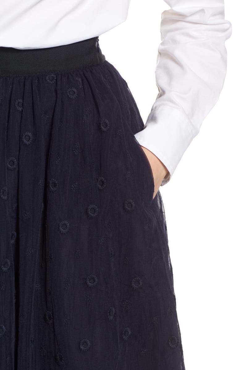 1901 Embroidered Tulle Skirt, Alternate, color,