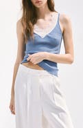 MANGO Lace Trim Lyocell Tank