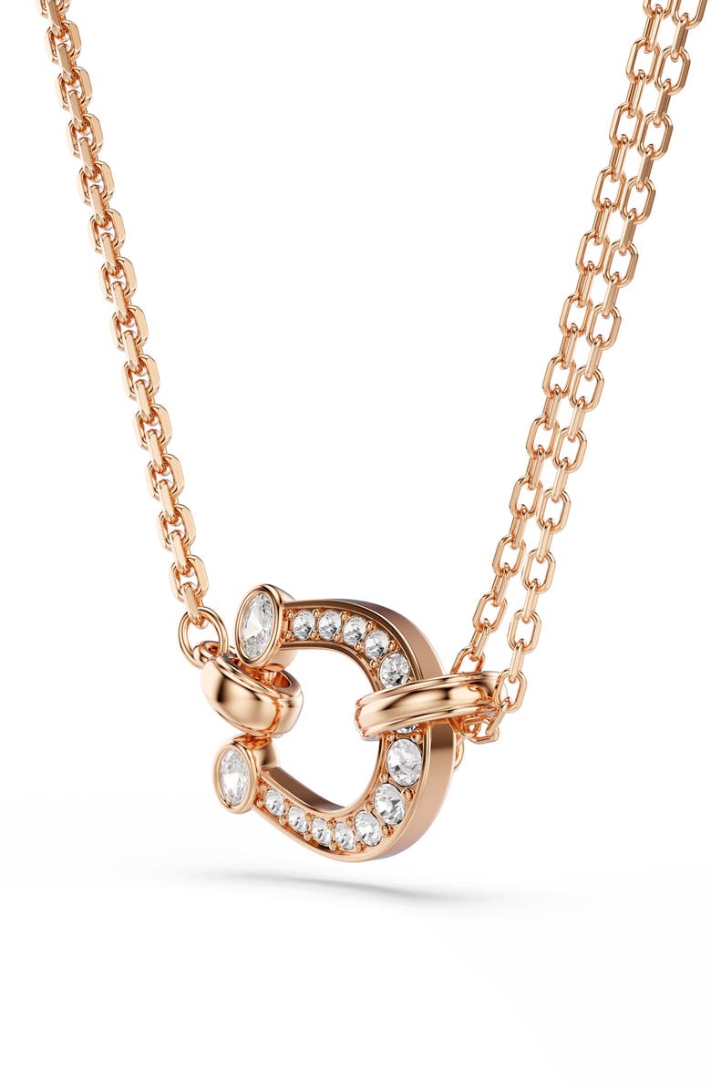 Swarovski Symbolica Horseshoe Pendant Necklace, Alternate, color, Rose Gold