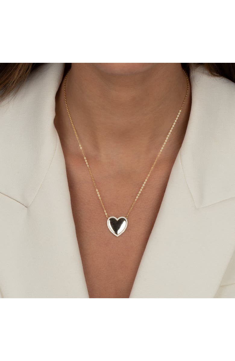 BY ADINA EDEN Pave Outlined Heart Necklace, Alternate, color,