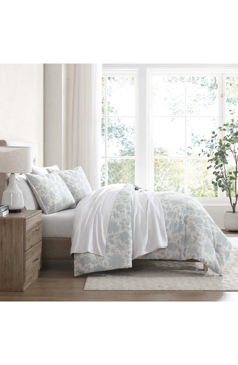 Nautica Elmwood Floral Cotton Comforter Set, Alternate, color, Lt-Pastel Blue