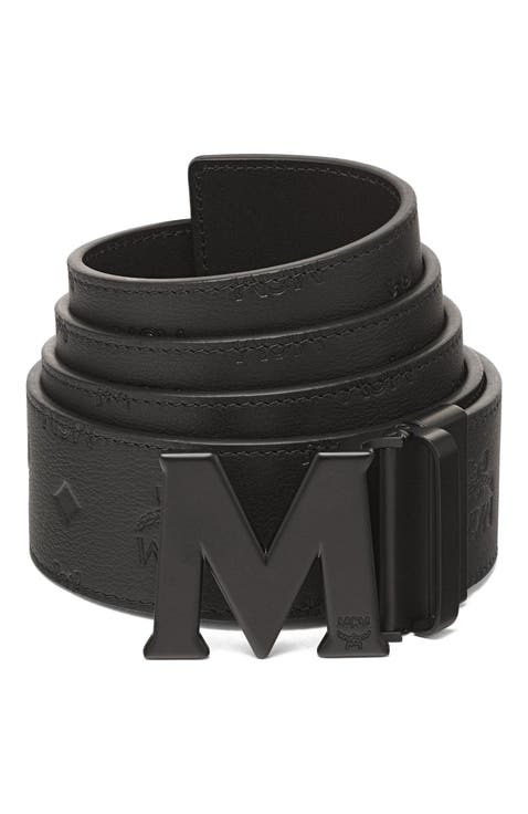 Claus M Reversible Belt 1.75 in Embossed Monogram Leather
