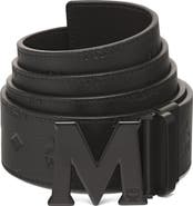 MCM Claus M Reversible Belt 1.75 in Embossed Monogram Leather
