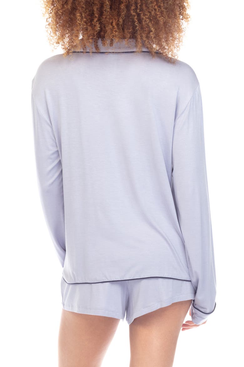 All American Long Sleeve Short Pajamas, Alternate, color, LUNAR
