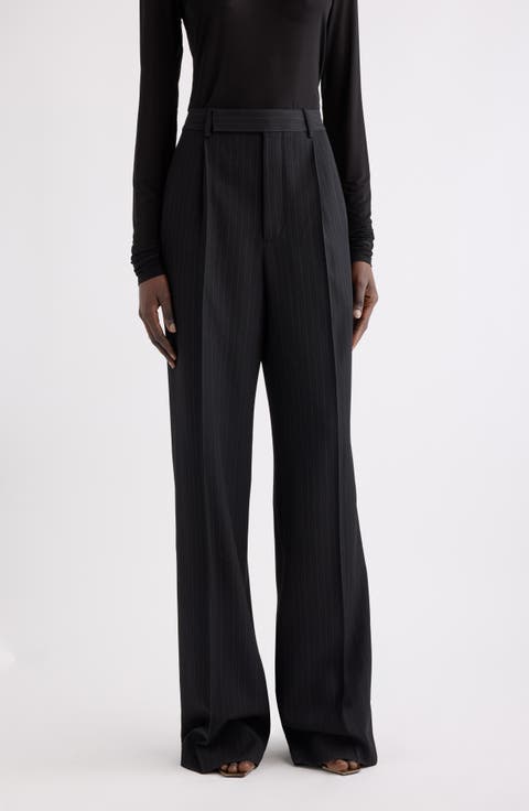 Pinstripe Wide Leg Pants
