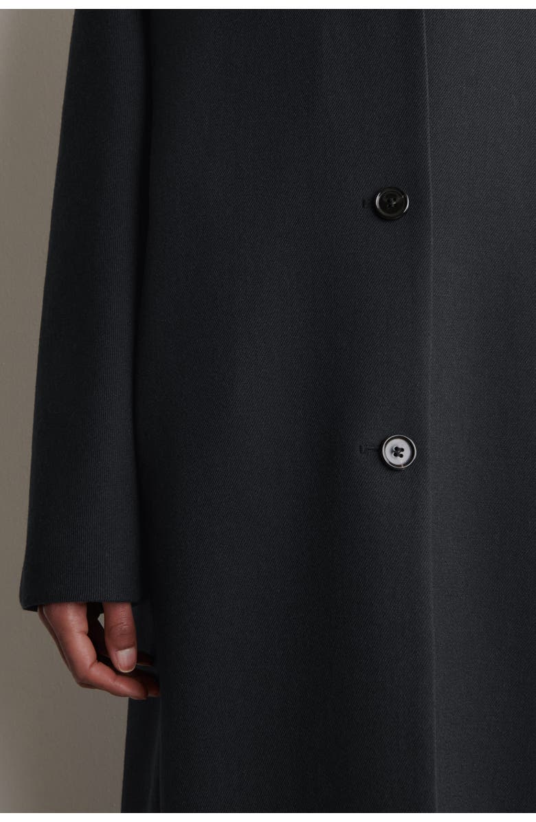 COS Collarless Wool-Twill Coat, Alternate, color, Dark Gray