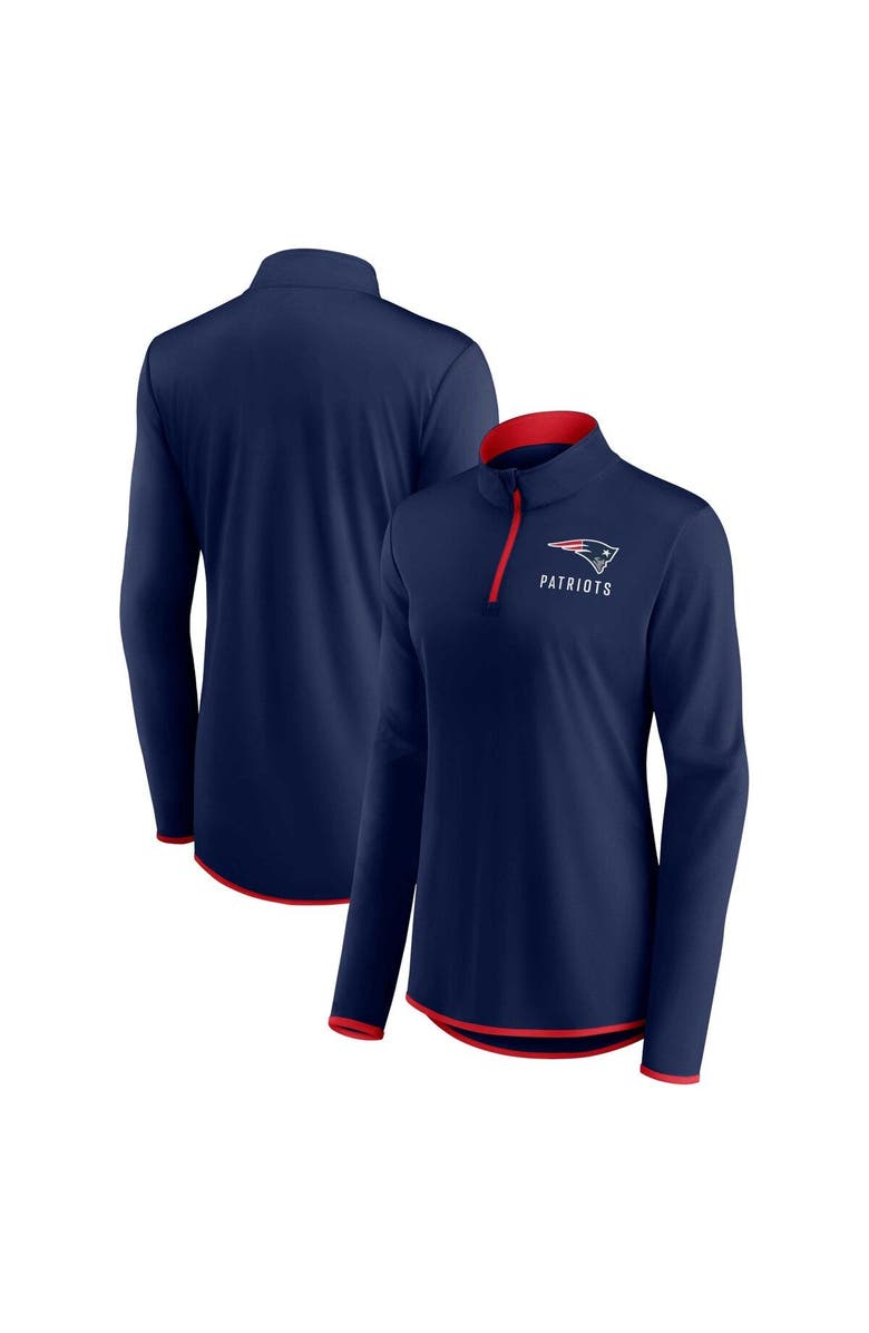FANATICS Women's Fanatics Branded Navy New England Patriots Plus Size Worth the Drive Quarter-Zip Top, Main, color, 