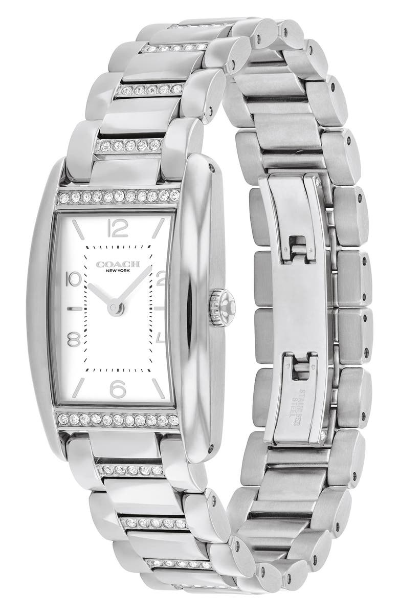 COACH Reese Crystal Rectangular Bracelet Watch, 24mm, Alternate, color,