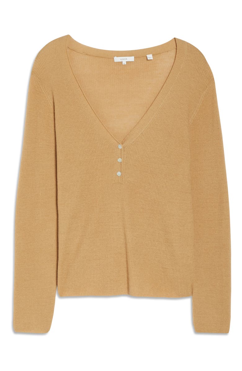 Vince V-Neck Ribbed Cashmere Sweater, Alternate, color, 