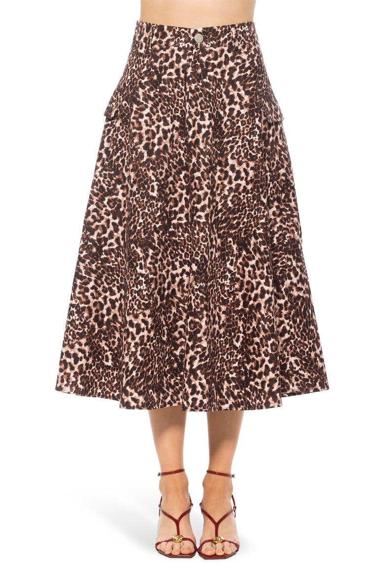 Avery Cargo Midi Skirt, Main, color, LEOPARD
