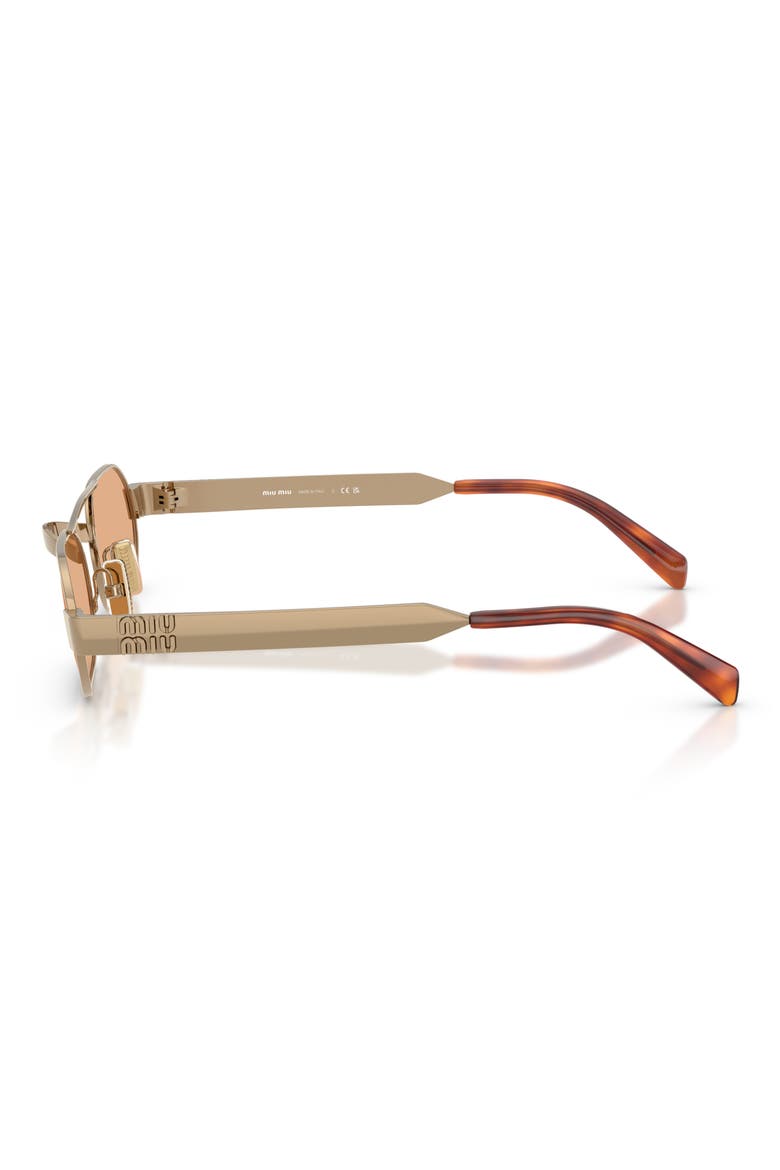 52mm Oval Sunglasses, Alternate, color, BRASS / ORANGE