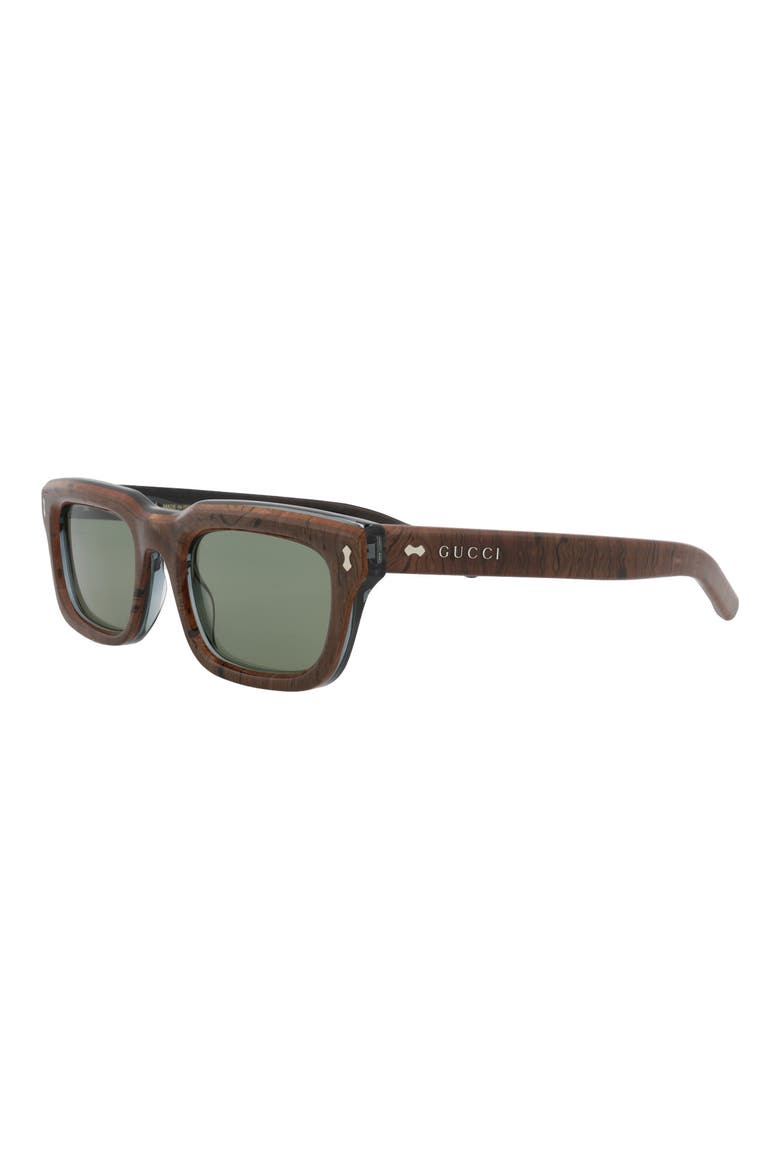 51mm Rectangle Sunglasses, Alternate, color, BLUE BLUE BROWN