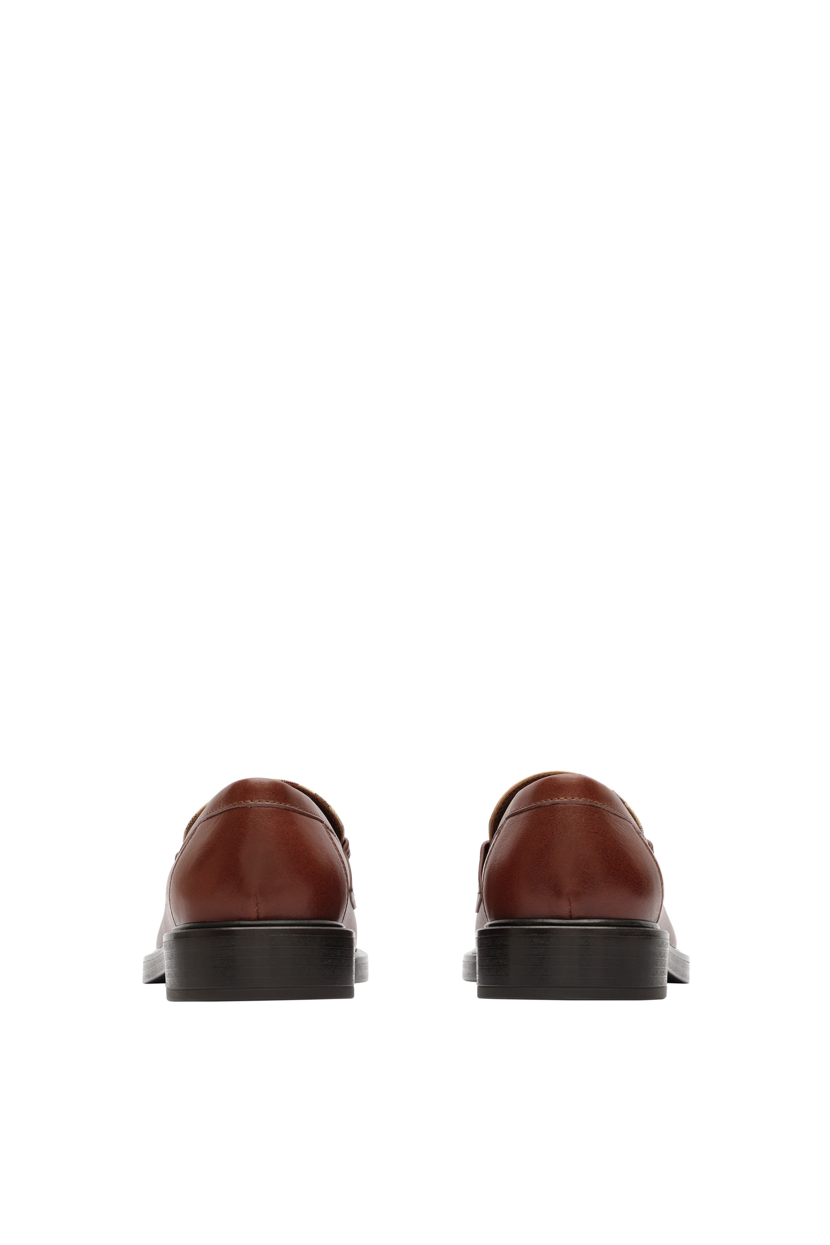 Leather Pembroke Loafers, Alternate, color, Tobacco brown/archive beige