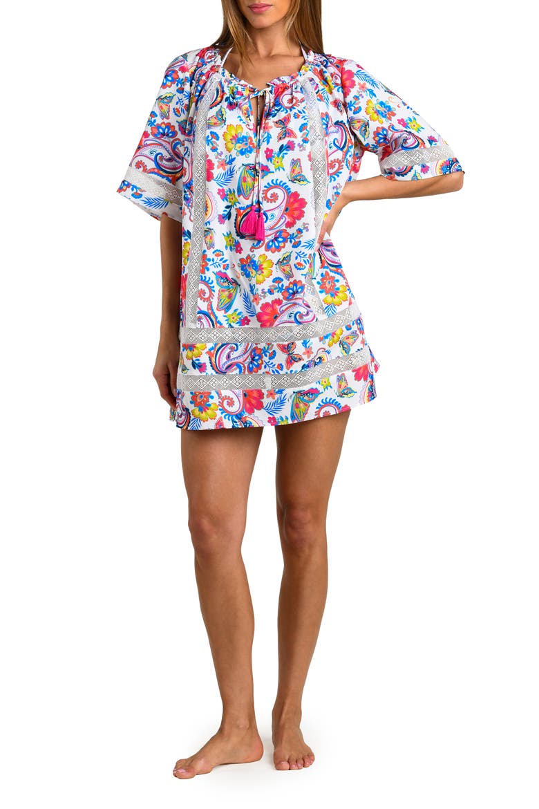 Butterfly High Tunic Cover-Up, Main, color, MULTI