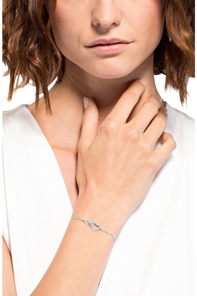 Hyperbola Swarovski Crystal Heart Bracelet, Alternate, color, WHITE