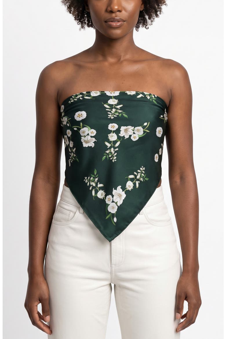 Lily Garden Double Sided Silk Scarf, Alternate, color, Green