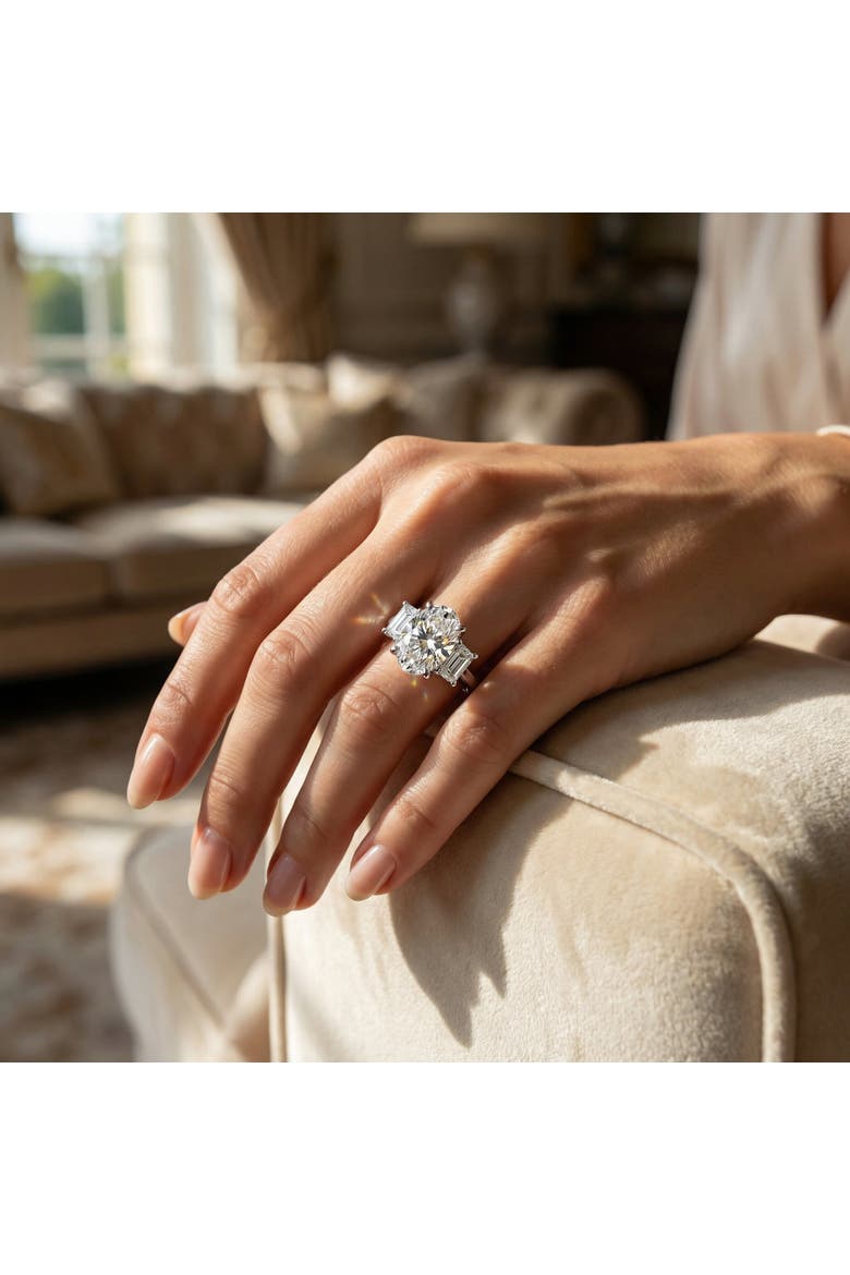 Certified 2 3/4Ct Jenn Oval Diamond Engagement Ring 14k Gold or Platinum Lab, Alternate, color, 14k White Gold