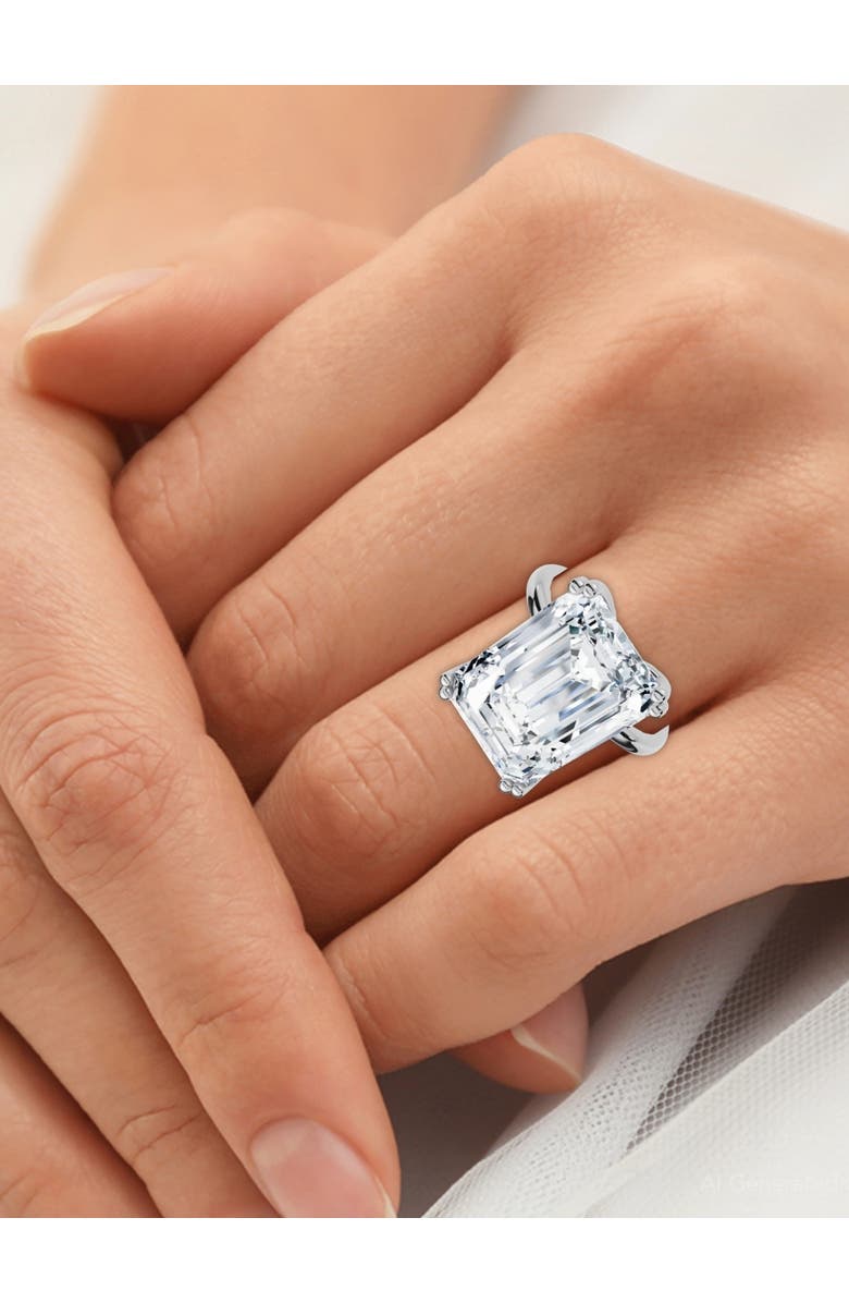 Bliss Diamond Certified 10Ct Emerald Cut Diamond Solitaire Engagement Ring 14k Gold Lab Grown, Alternate, color, 
