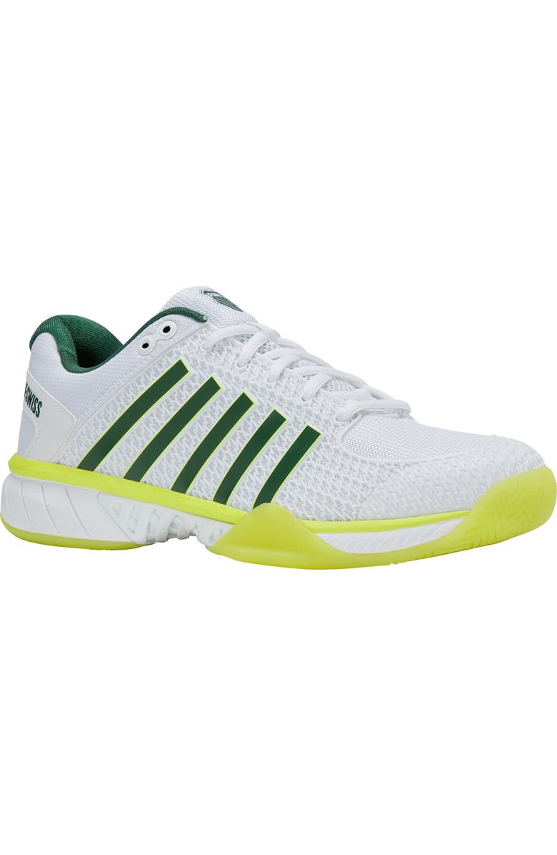 K-Swiss Express Light Pickle Ball Running Shoe, Main, color, White/ Neon Lime/ Eden
