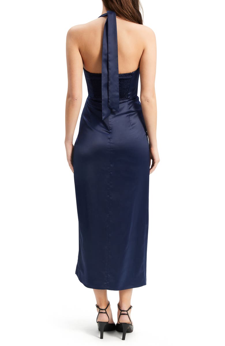 Bardot Lorelai Halter Satin Midi Dress, Alternate, color, 