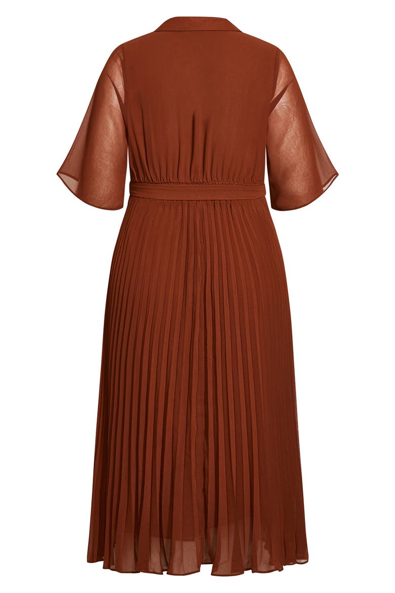 Lily Pleated Faux Wrap Maxi Dress, Alternate, color, GINGER