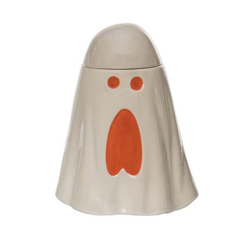 Iridescent Ghost Cookie Jar White Dolomite Halloween Decor