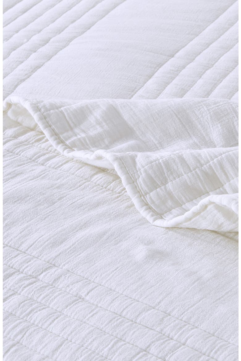 Stone Washed Cotton Quilt & Sham Set, Alternate, color, WHITE