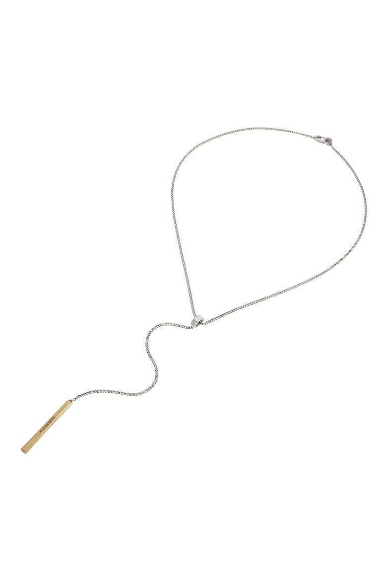 Two Tone Lariat Y-Necklace, Alternate, color, TWO TONE