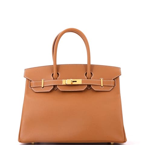 Birkin Handbag Brown Epsom with Gold Hardware 30