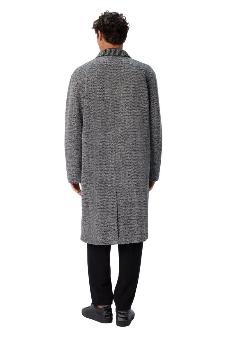 Wool Cloth Coat With Chevron Pattern, Alternate, color, Grey