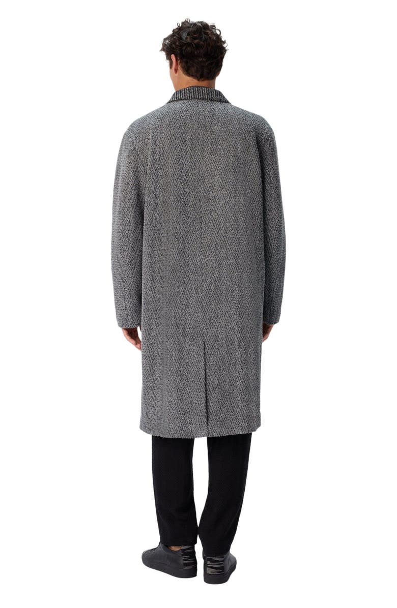 Missoni Wool Cloth Coat With Chevron Pattern, Alternate, color, Grey