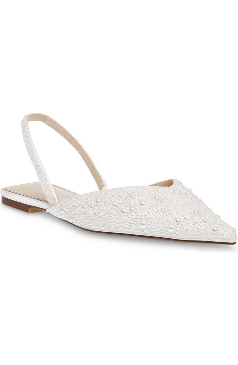 Betsey Johnson Vance Pointed Toe Slingback Flat, Main, color, Ivory
