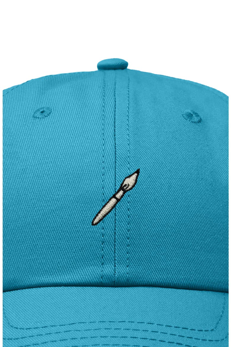 Paint Brush Dad Cap, Alternate, color, Teal