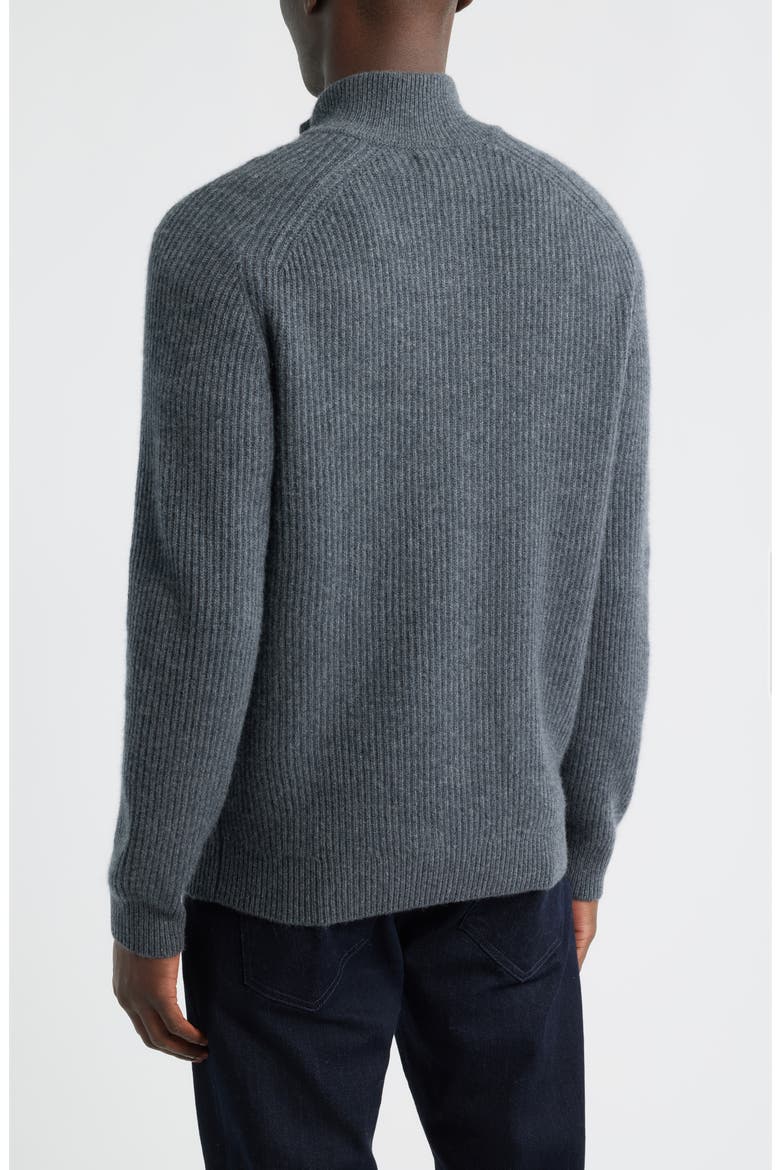 Luxe Cashmere Zip Cardigan, Alternate, color, GREY EMBERS HEATHER