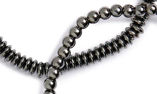 Area Stars Set Of 3 Beaded Stretch Bracelets In Black