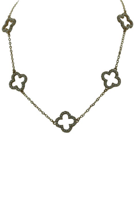 Pavé CZ Clover Necklace