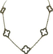 OLIVIA WELLES Pavé CZ Clover Necklace