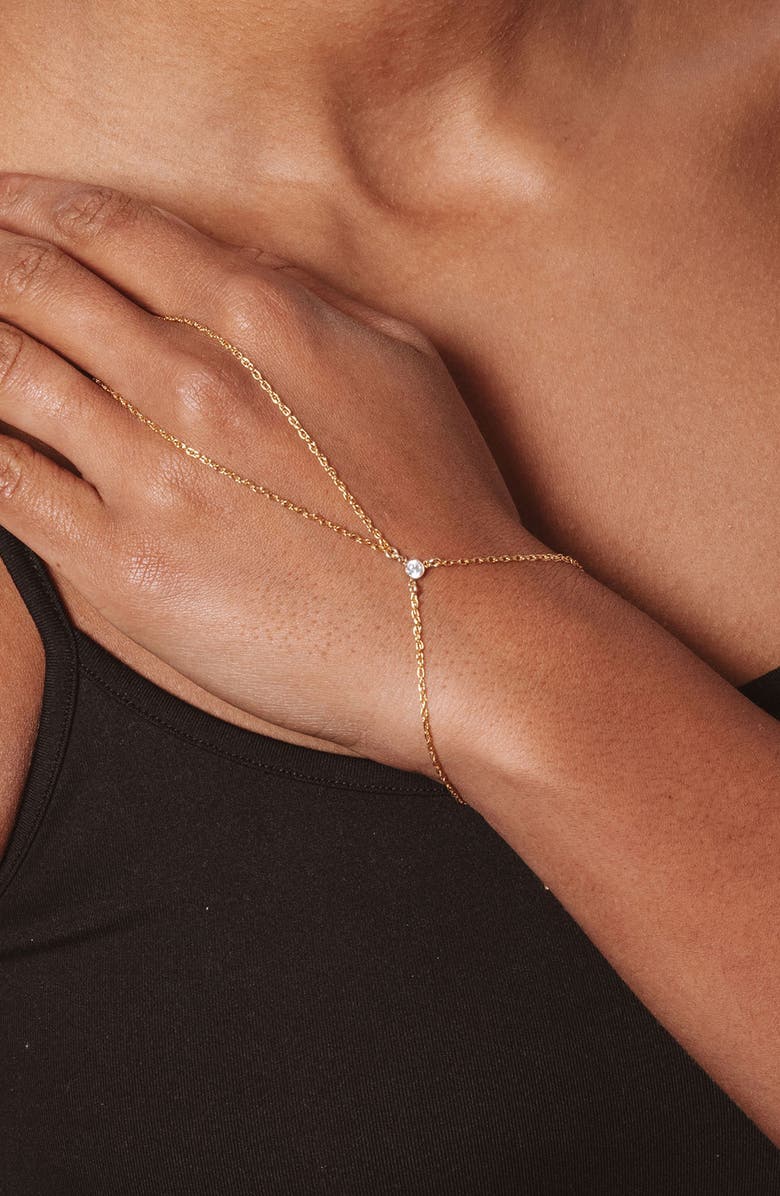 Set & Stones Teagan Hand Chain, Alternate, color, Gold